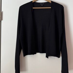 Eileen Fisher 85% Silk 15% Cashmere Black Lightweight Cardigan | Women’s Large